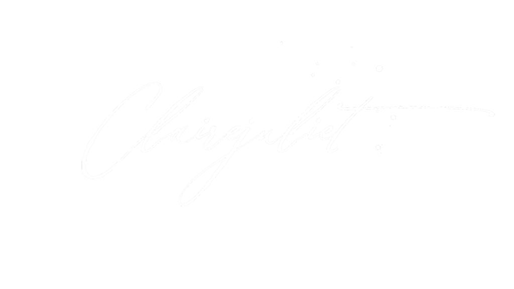 Claire Juliet Paton's logo in white.