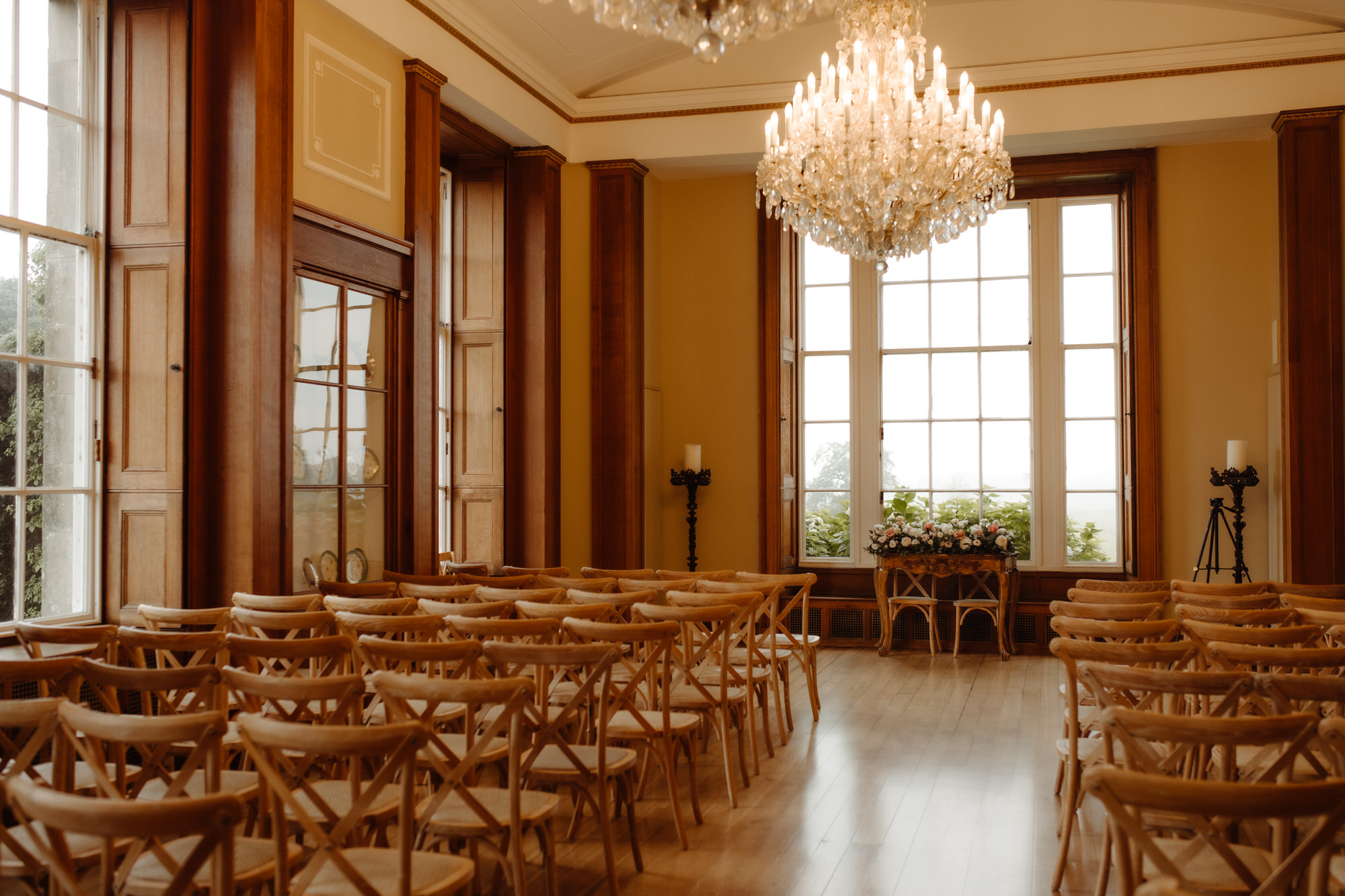 Wedding ceremony layout at Kinmount House wedding