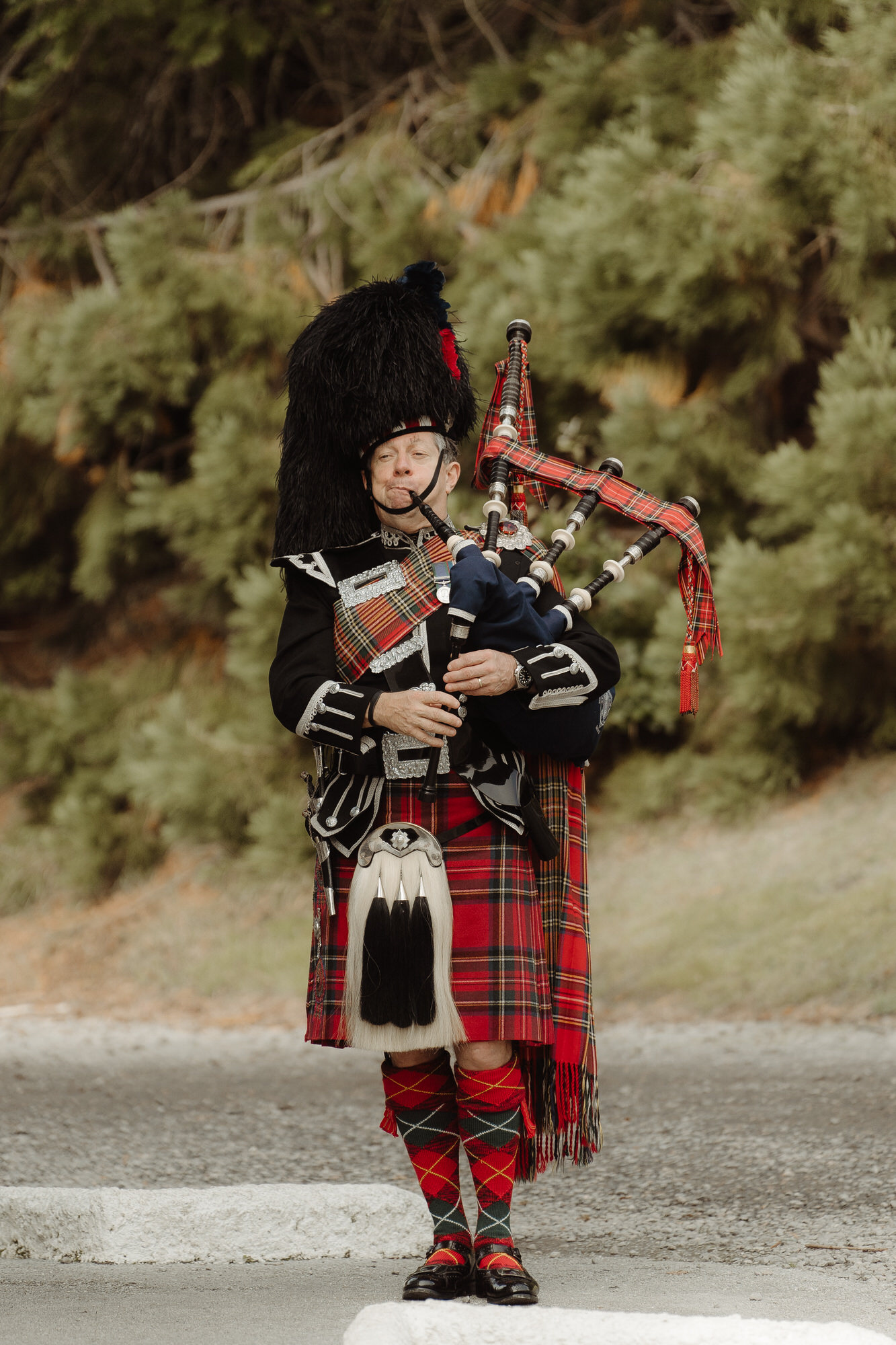 Piper at Achnagairn Castle.