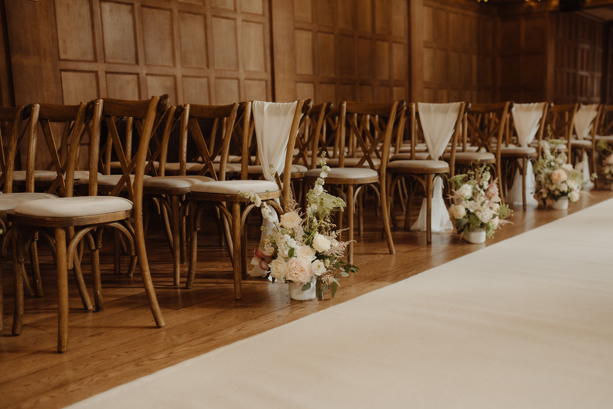 Wedding flowers by Amanda Call at Achnagairn Castle.