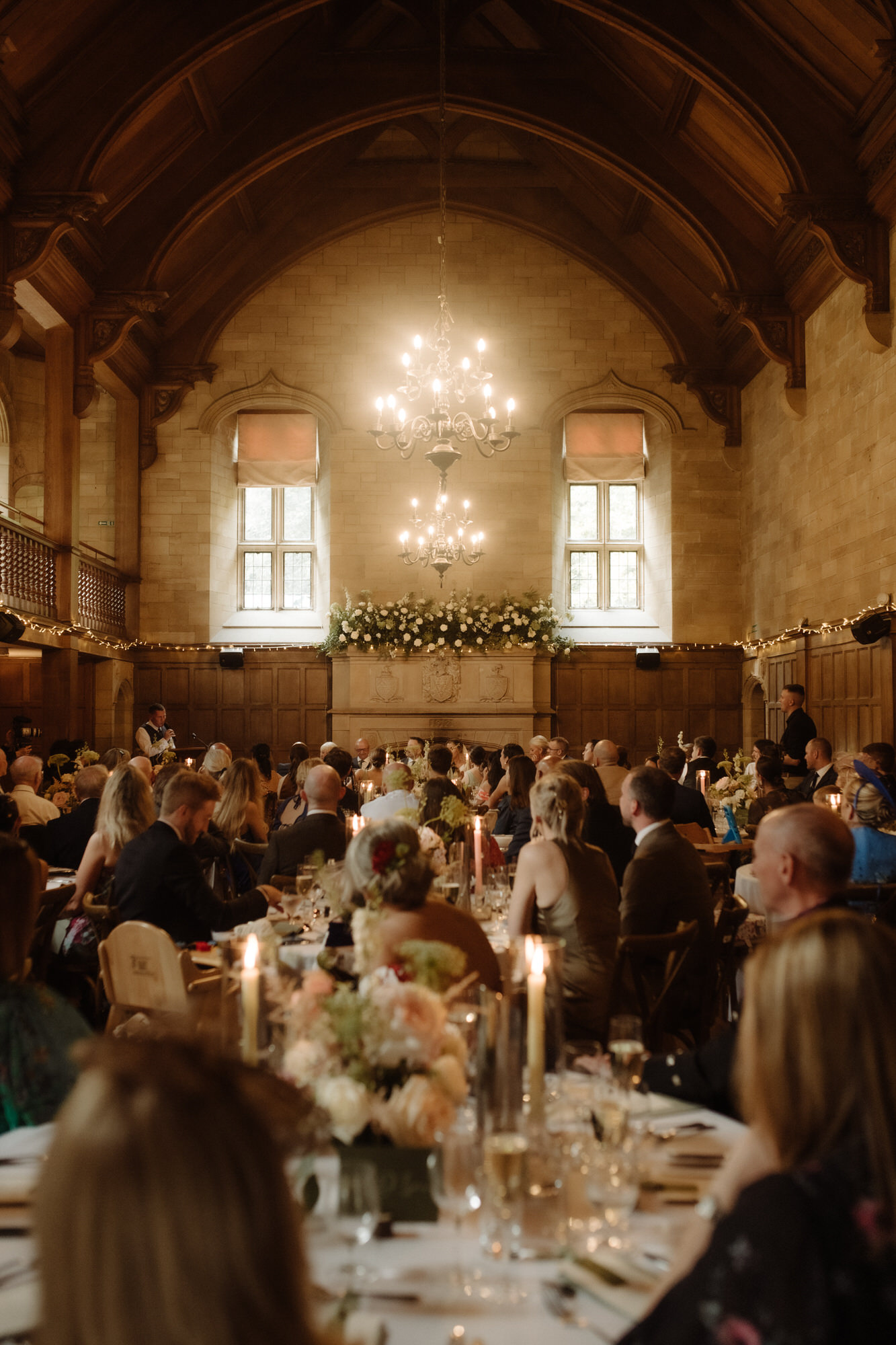 Wedding speeches commence at Achnagairn Castle.