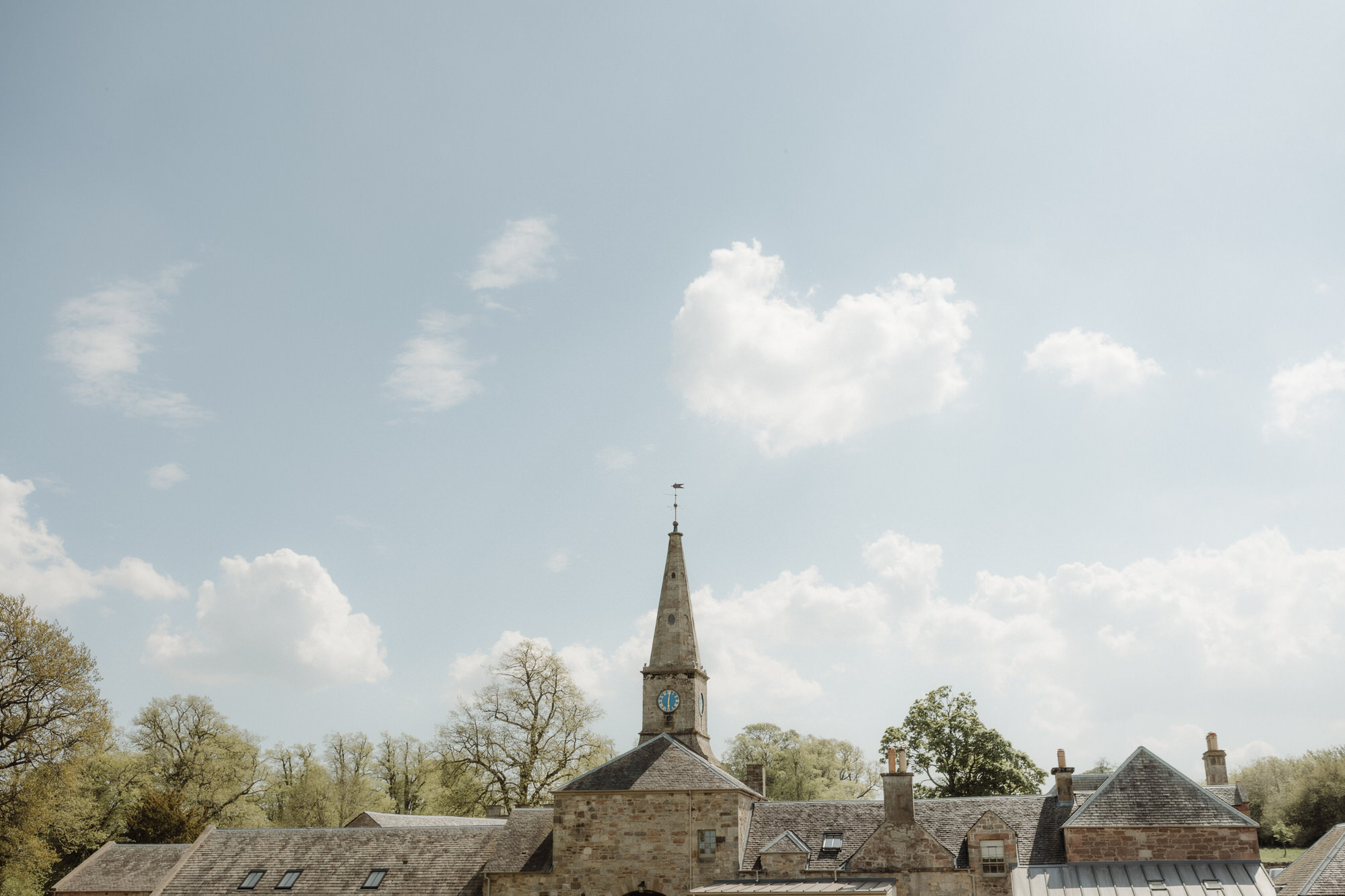 Summer wedding photographer at Rosebery Steading wedding venue.