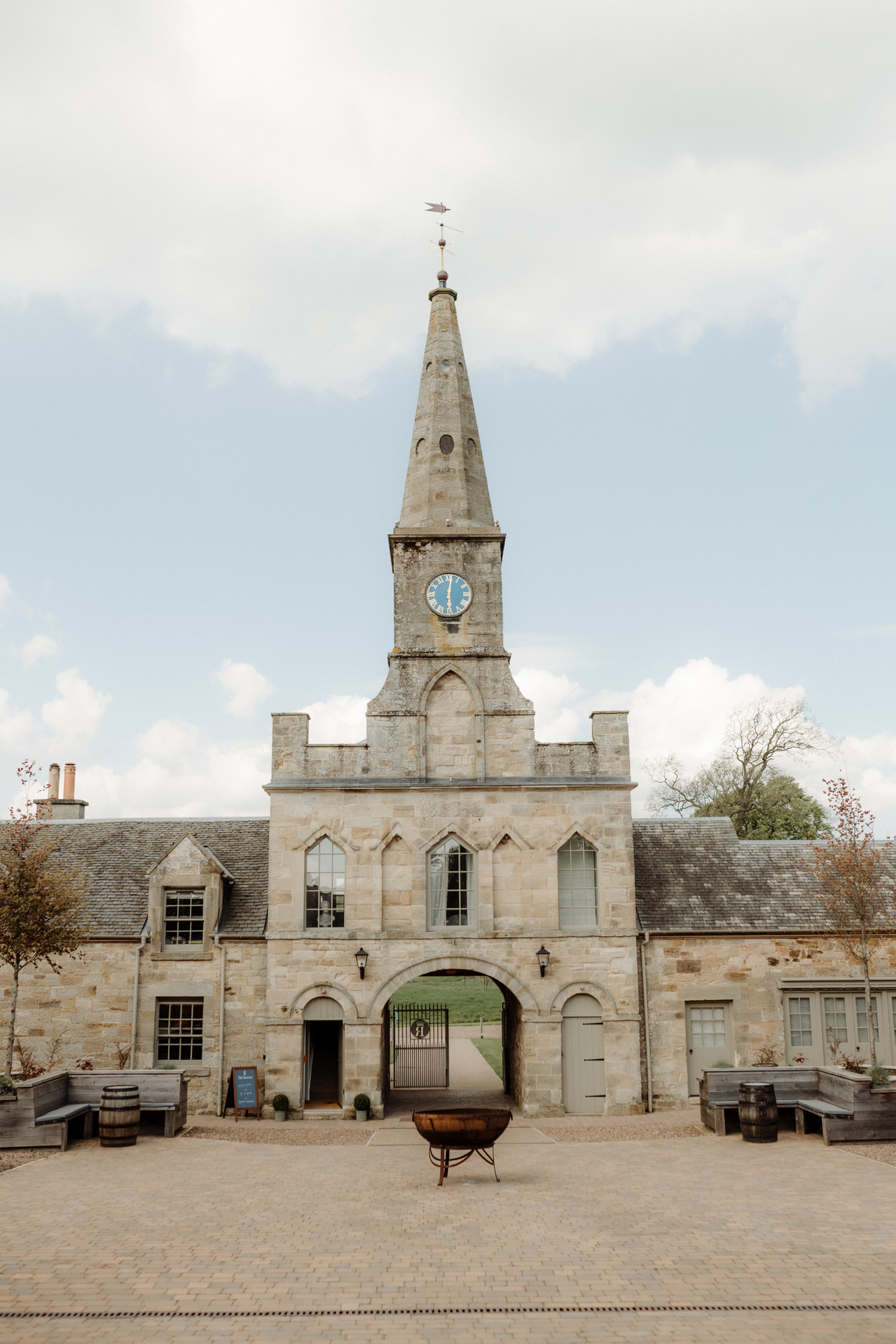 Entrance to Rosebery Steading wedding venue.