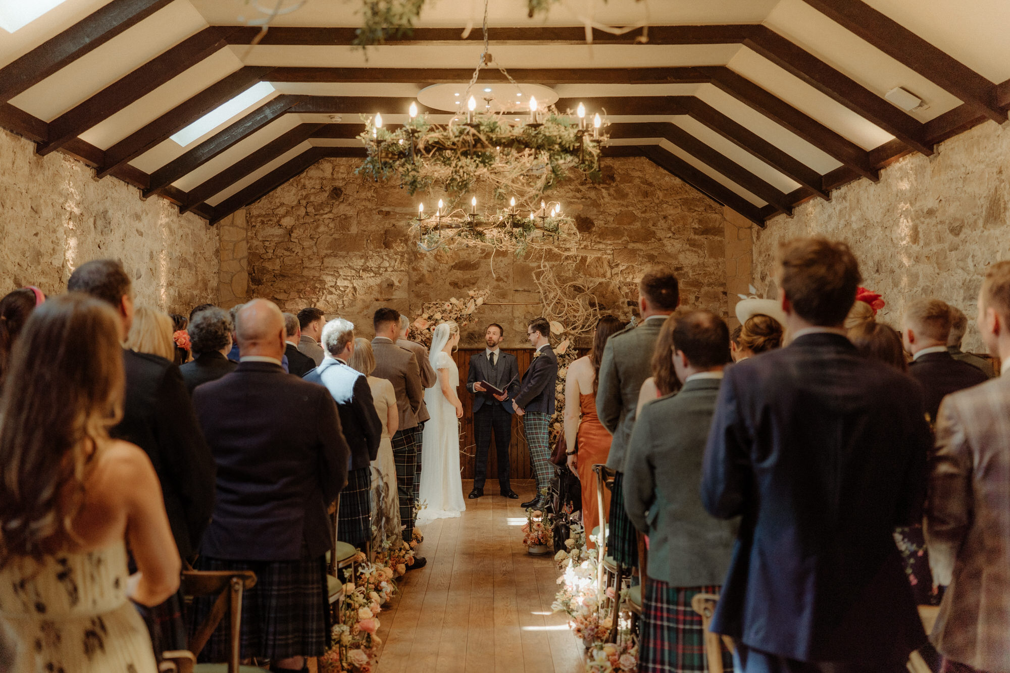 Summer wedding photography at Rosebery Steading wedding venue.