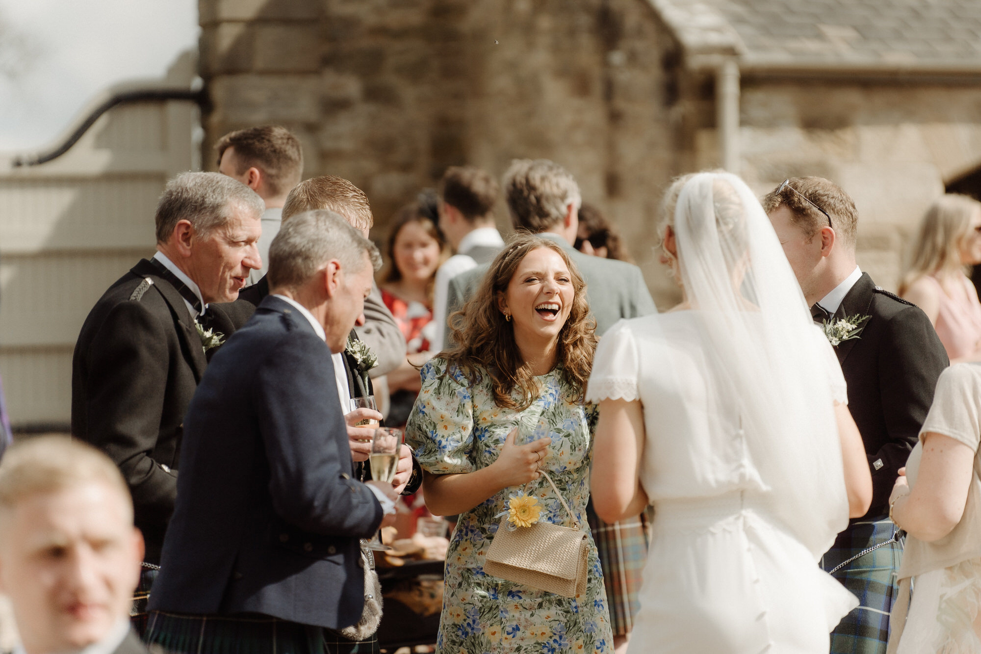 Summer wedding photography at Rosebery Steading wedding venue.