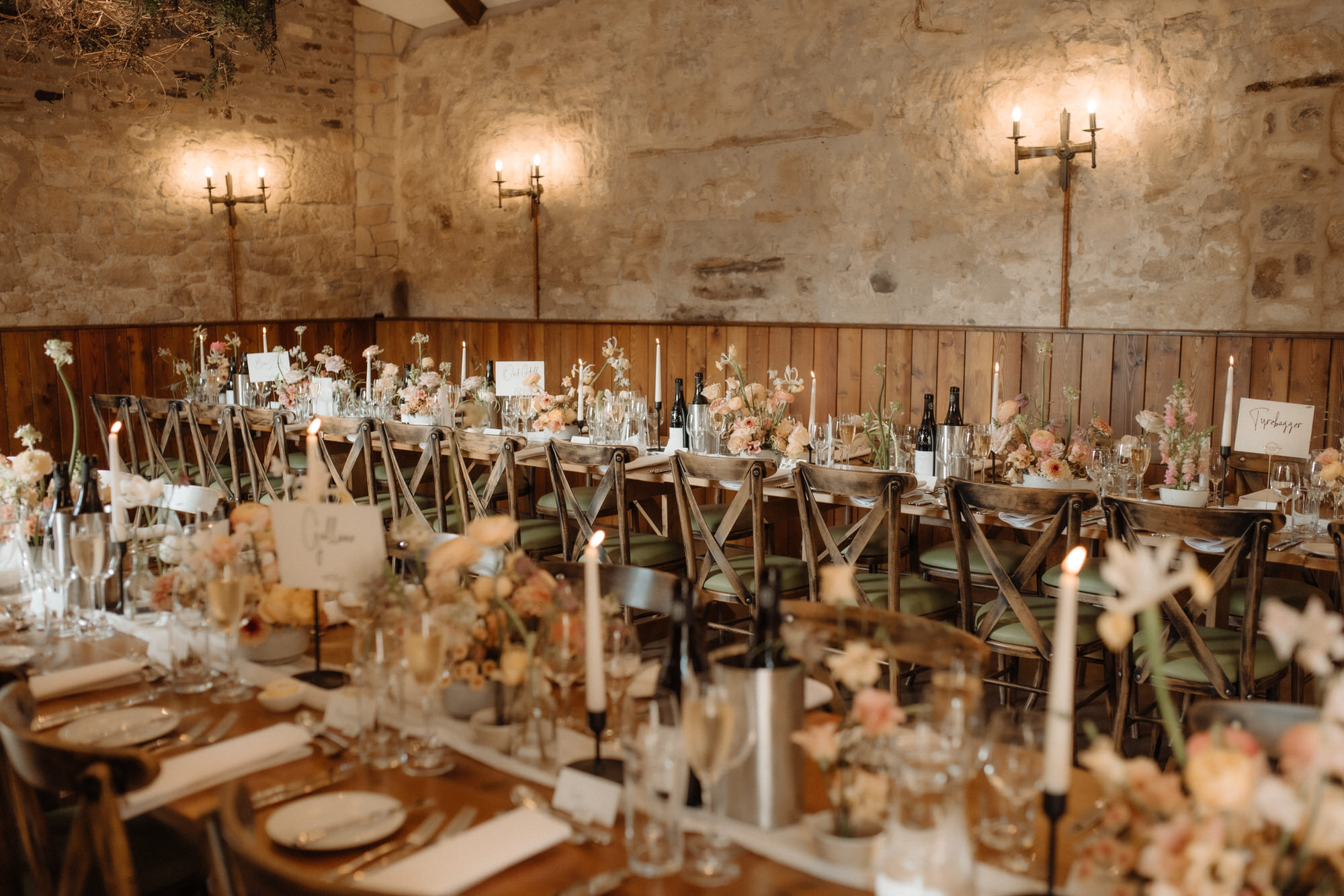 Floral table design by Wild Flower Workshop at Edinburgh wedding.