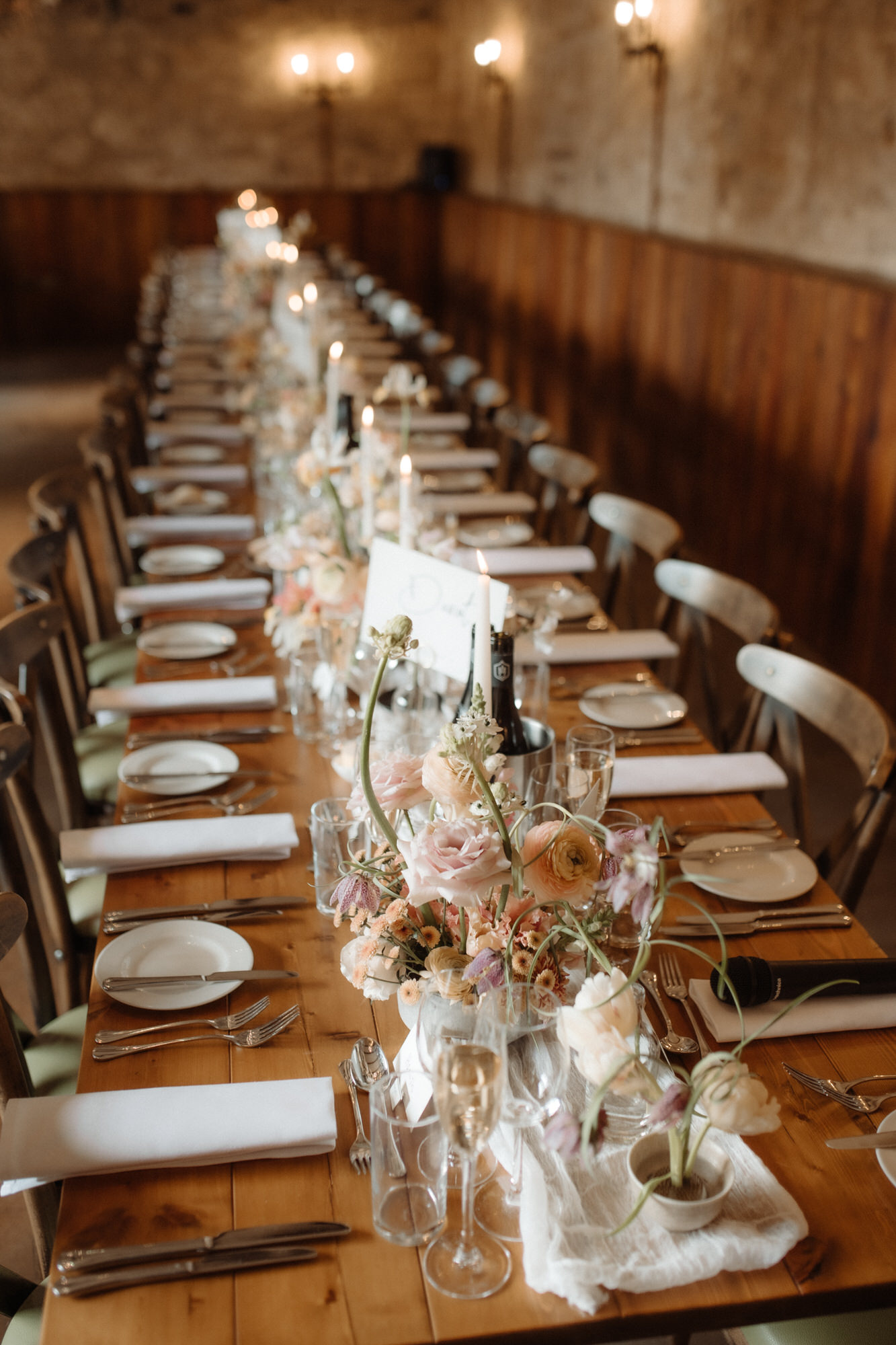 Floral table design by Wild Flower Workshop at Edinburgh wedding.