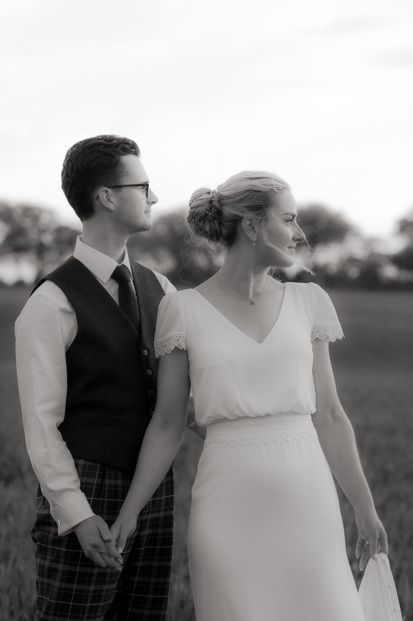 Summer wedding photography at Rosebery Steading Edinburgh.