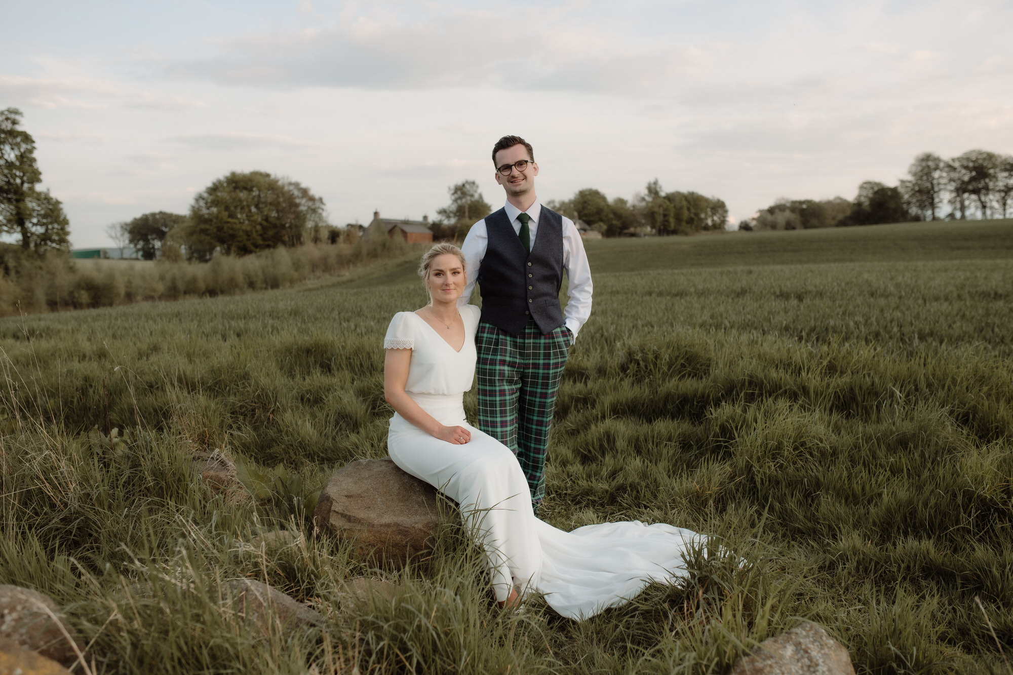 Summer wedding photography at Rosebery Steading wedding venue.