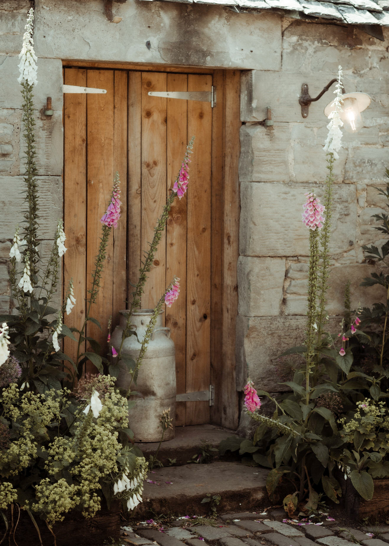 The Free Company doorway with flowers